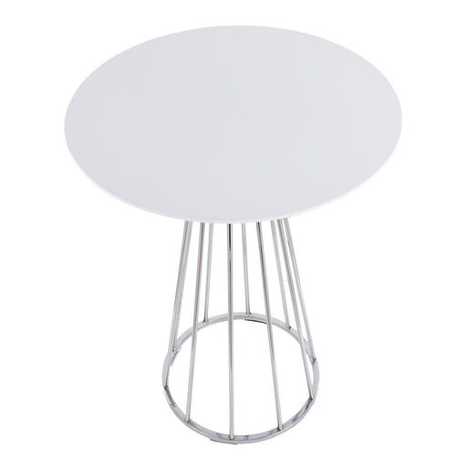 LumiSource Canary Counter Table in Chrome/White MDF