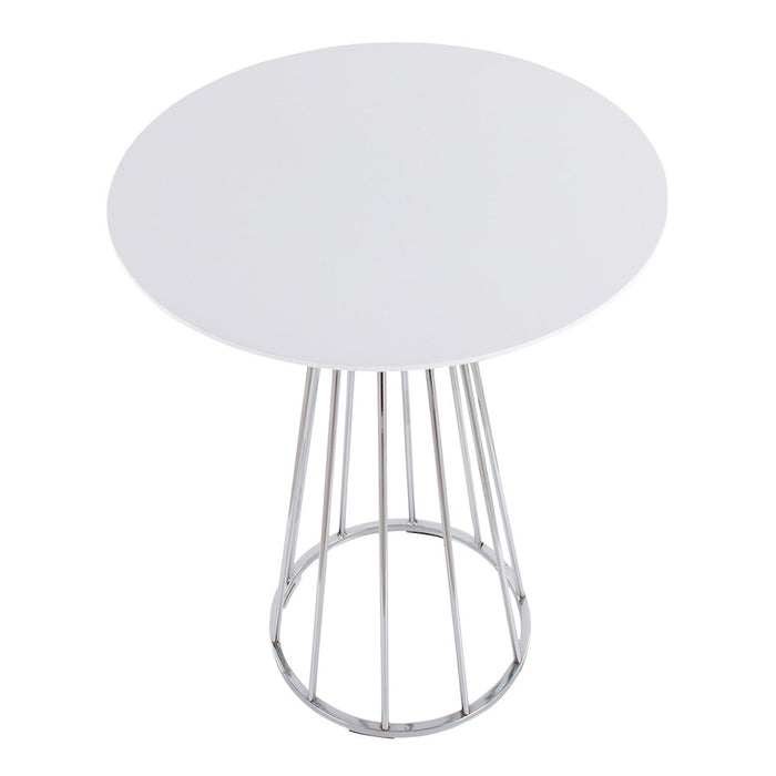 LumiSource Canary Counter Table in Chrome/White MDF