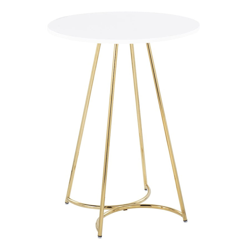 LumiSource Cece Counter Table in Gold Steel/White MDF - T36-CECE2AUW