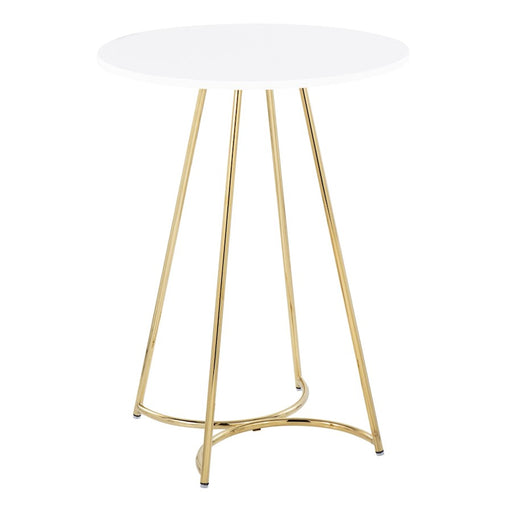 LumiSource Cece Counter Table in Gold Steel/White MDF - T36-CECE2AUW