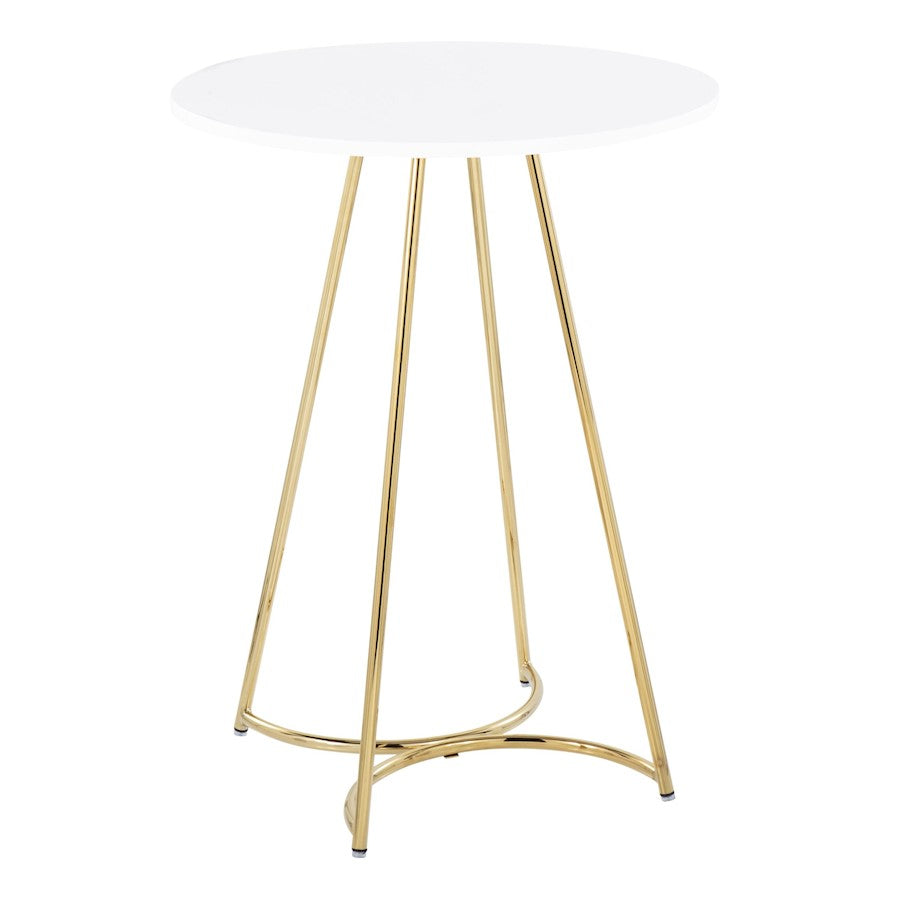 LumiSource Cece Counter Table in Gold Steel/White MDF - T36-CECE2AUW