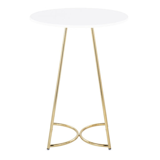 LumiSource Cece Counter Table in Gold Steel/White MDF