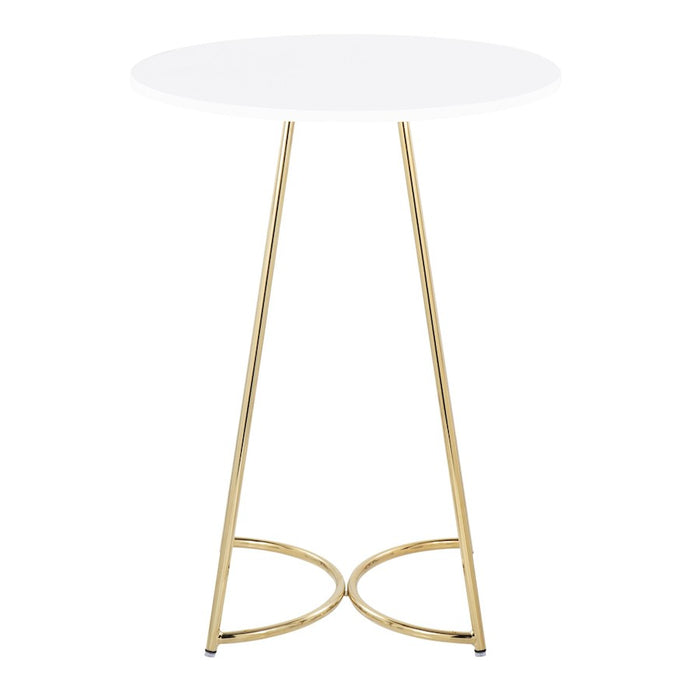 LumiSource Cece Counter Table in Gold Steel/White MDF