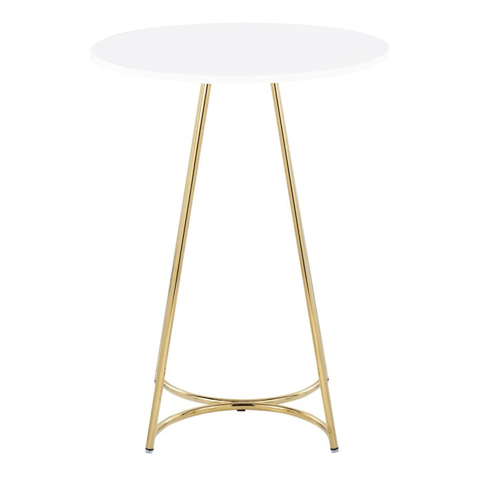 LumiSource Cece Counter Table in Gold Steel/White MDF