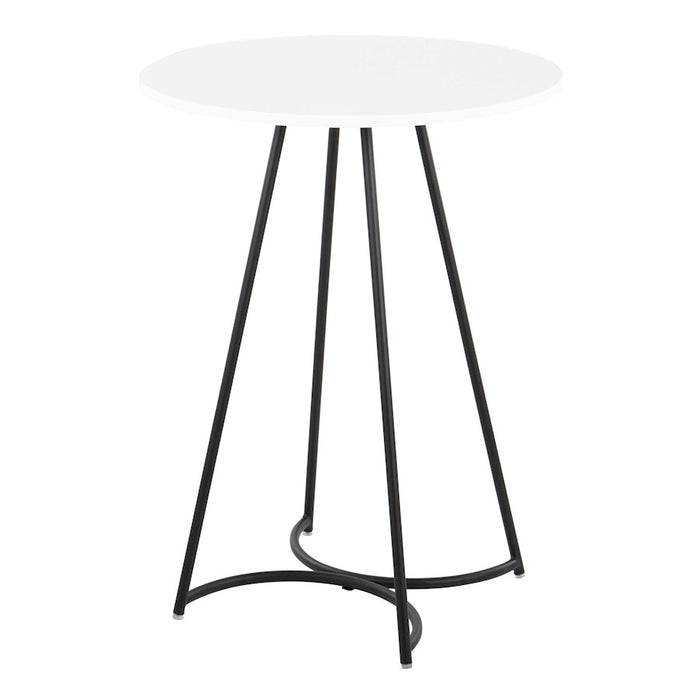 LumiSource Cece Counter Table in Black Metal/White MDF