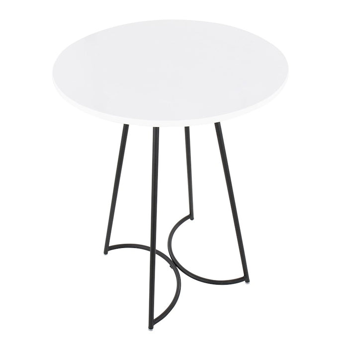 LumiSource Cece Counter Table in Black Metal/White MDF