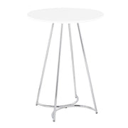 LumiSource Cece Counter Table in Chrome Metal/White MDF - T36-CECE2CHRMW