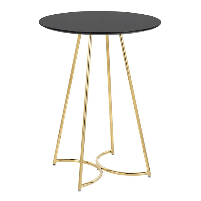 LumiSource Cece Canary Counter Table in Gold Steel/Black MDF - T36-CECECNRY2AUBK