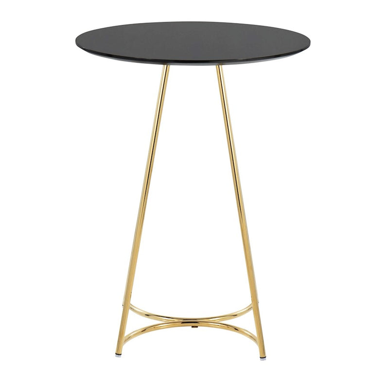 LumiSource Cece Canary Counter Table in Gold Steel/Black MDF