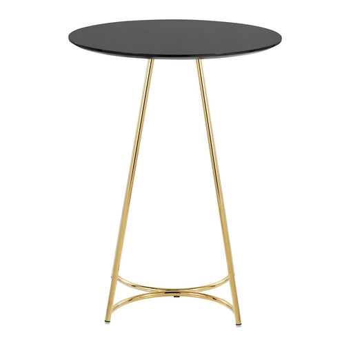 LumiSource Cece Canary Counter Table in Gold Steel/Black MDF