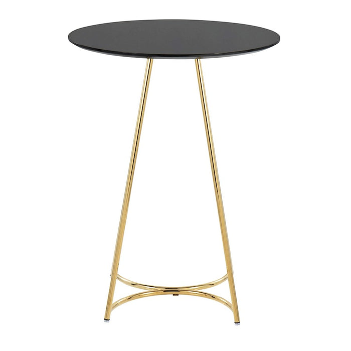 LumiSource Cece Canary Counter Table in Gold Steel/Black MDF