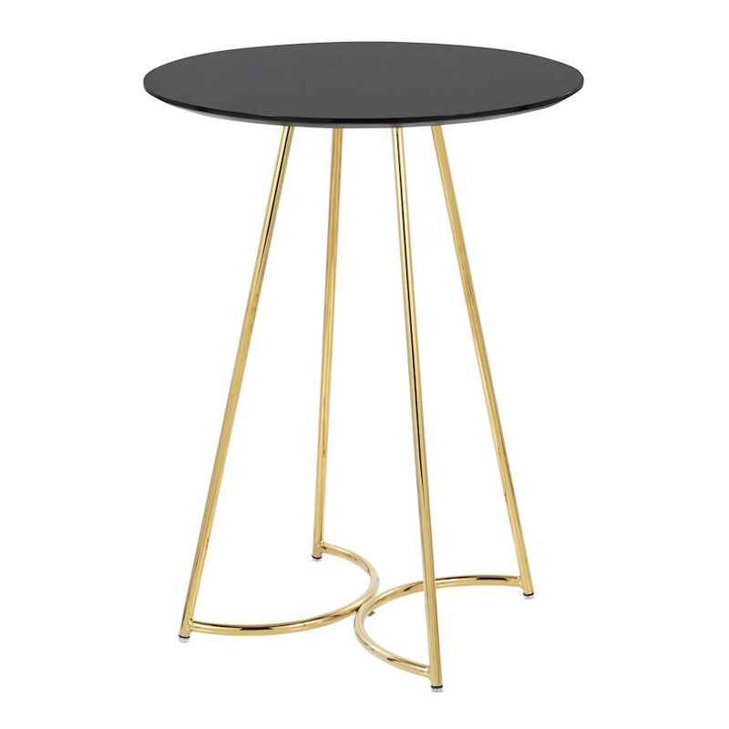 LumiSource Cece Canary Counter Table in Gold Steel/Black MDF