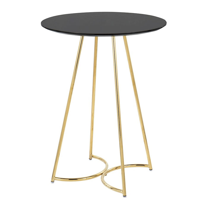LumiSource Cece Canary Counter Table in Gold Steel/Black MDF