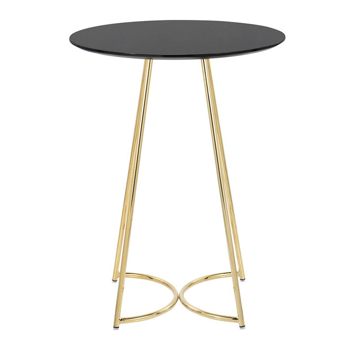 LumiSource Cece Canary Counter Table in Gold Steel/Black MDF