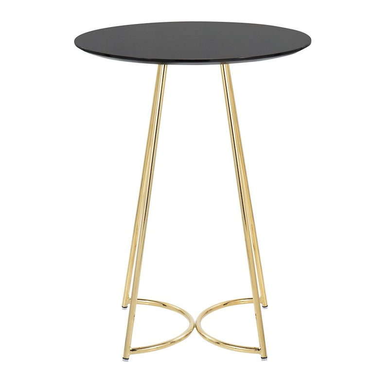 LumiSource Cece Canary Counter Table in Gold Steel/Black MDF