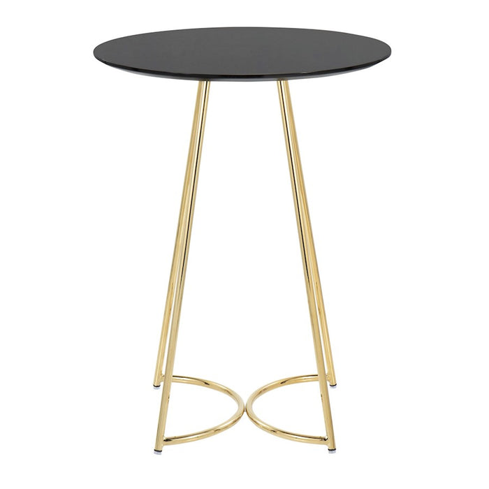 LumiSource Cece Canary Counter Table in Gold Steel/Black MDF
