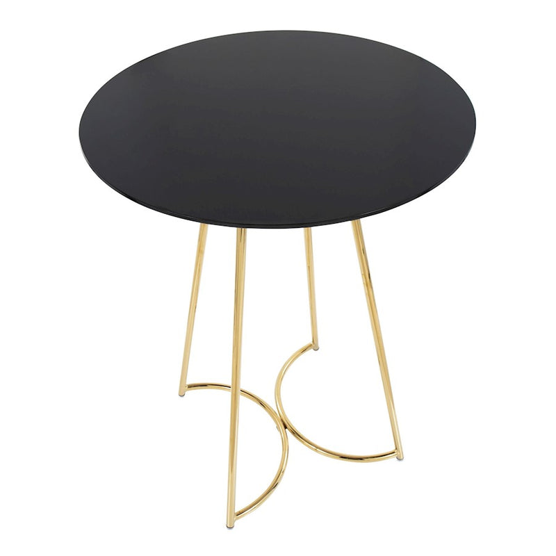 LumiSource Cece Canary Counter Table in Gold Steel/Black MDF