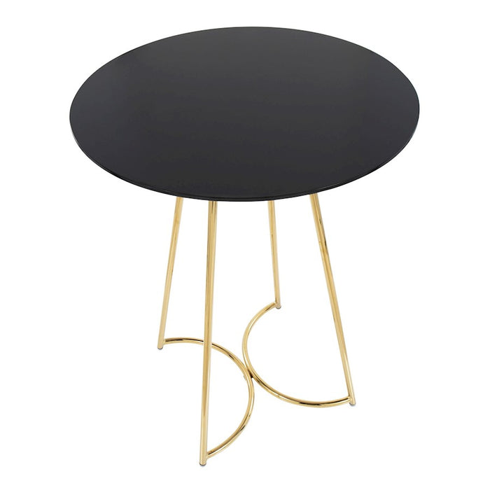 LumiSource Cece Canary Counter Table in Gold Steel/Black MDF