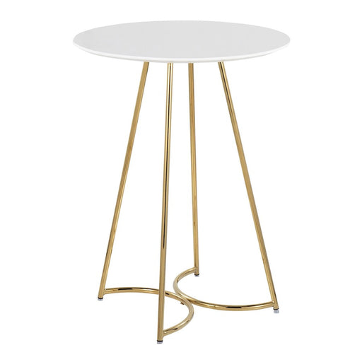LumiSource Cece Canary Counter Table in Gold Steel/White MDF - T36-CECECNRY2AUW