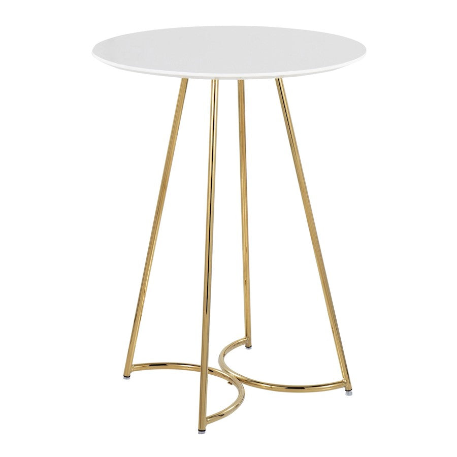 LumiSource Cece Canary Counter Table in Gold Steel/White MDF - T36-CECECNRY2AUW
