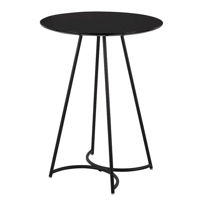 LumiSource Cece Canary Counter Table, Black Steel/Black MDF
