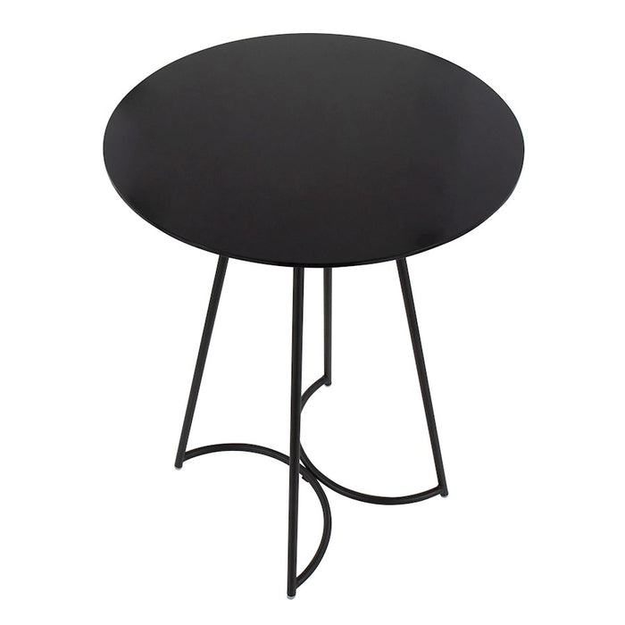 LumiSource Cece Canary Counter Table, Black Steel/Black MDF