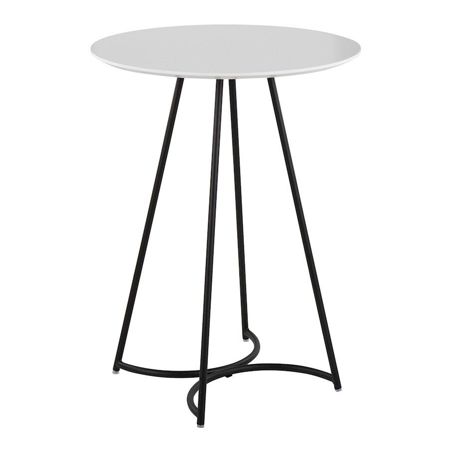 LumiSource Cece Canary Counter Table in Black Steel/White MDF - T36-CECECNRY2BKW