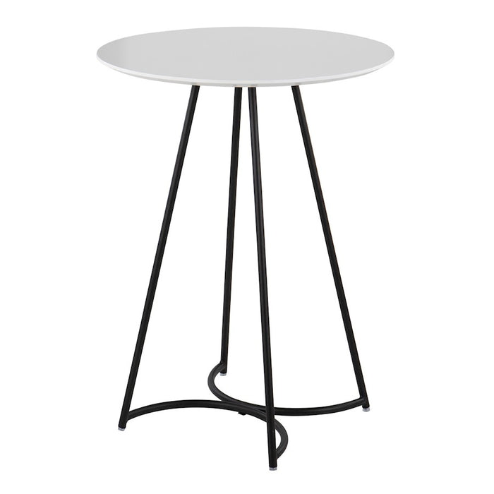LumiSource Cece Canary Counter Table in Black Steel/White MDF