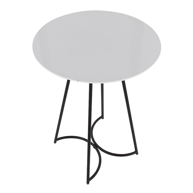 LumiSource Cece Canary Counter Table in Black Steel/White MDF