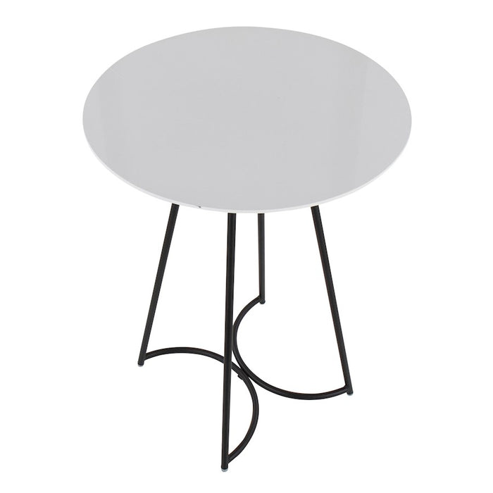 LumiSource Cece Canary Counter Table in Black Steel/White MDF