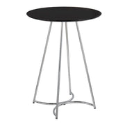 LumiSource Cece Canary Counter Table, Chrome/Black - T36-CECECNRY2CHRMBK