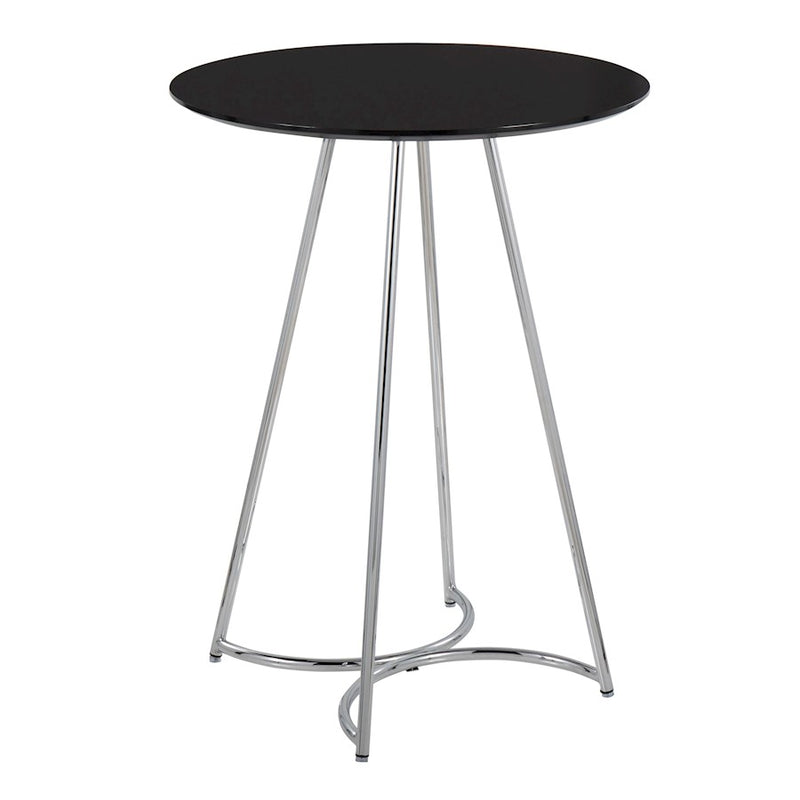 LumiSource Cece Canary Counter Table, Chrome/Black - T36-CECECNRY2CHRMBK