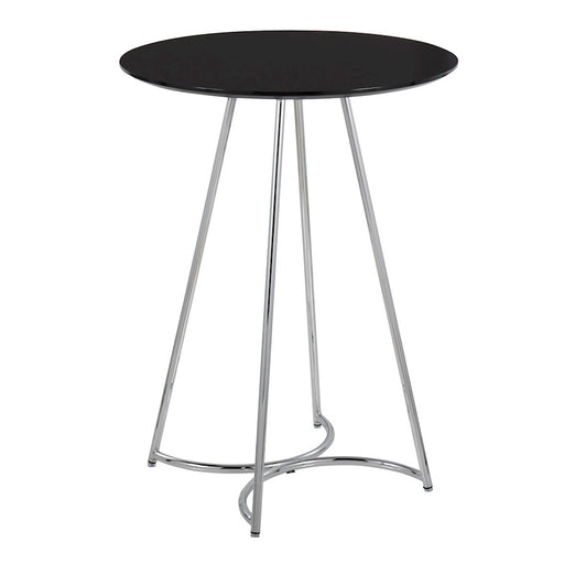 LumiSource Cece Canary Counter Table, Chrome/Black - T36-CECECNRY2CHRMBK