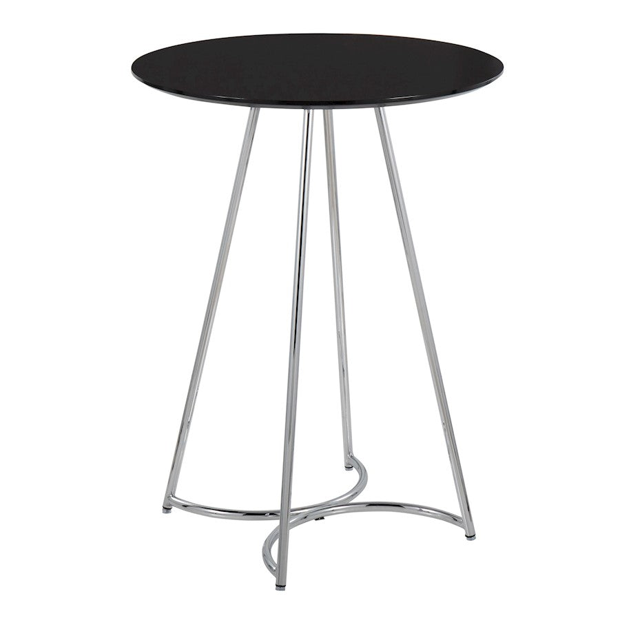 LumiSource Cece Canary Counter Table, Chrome/Black - T36-CECECNRY2CHRMBK