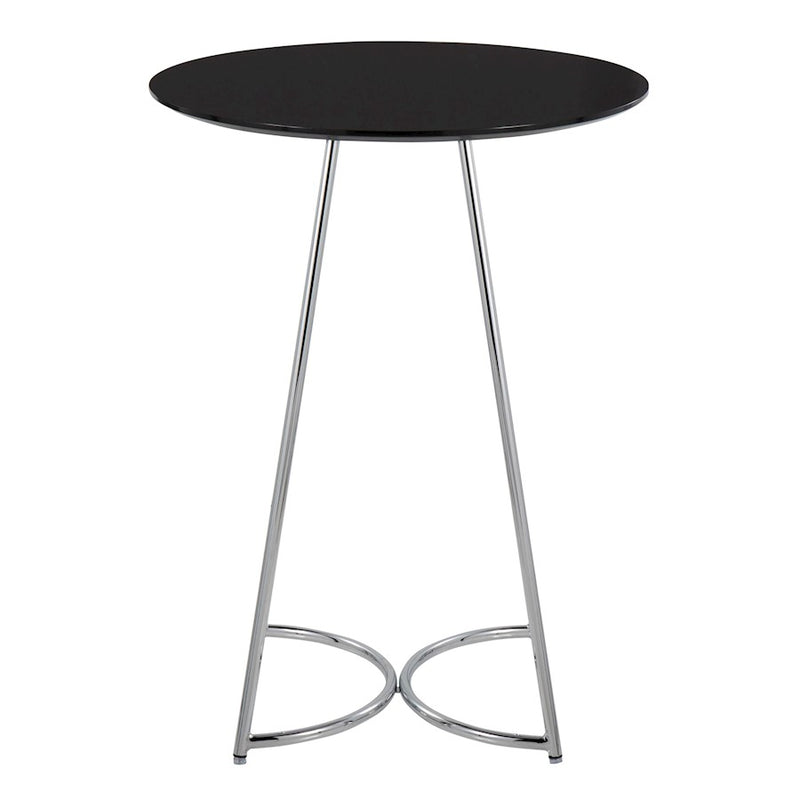 LumiSource Cece Canary Counter Table, Chrome/Black