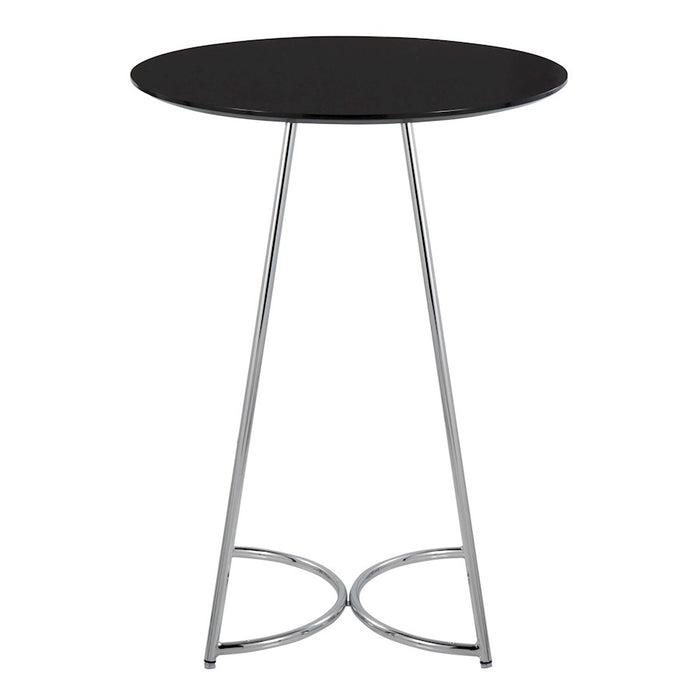 LumiSource Cece Canary Counter Table, Chrome/Black