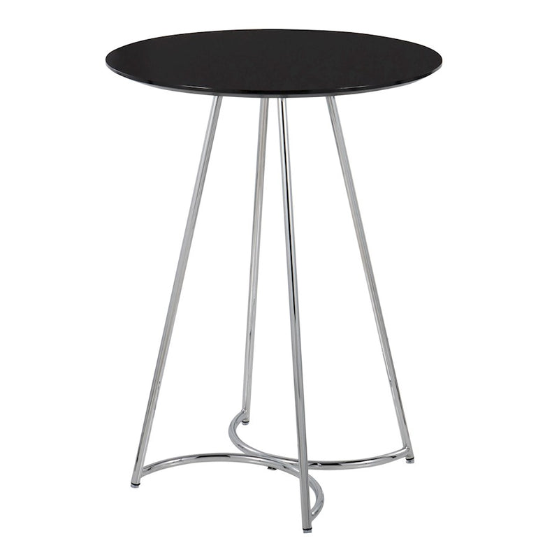 LumiSource Cece Canary Counter Table, Chrome/Black