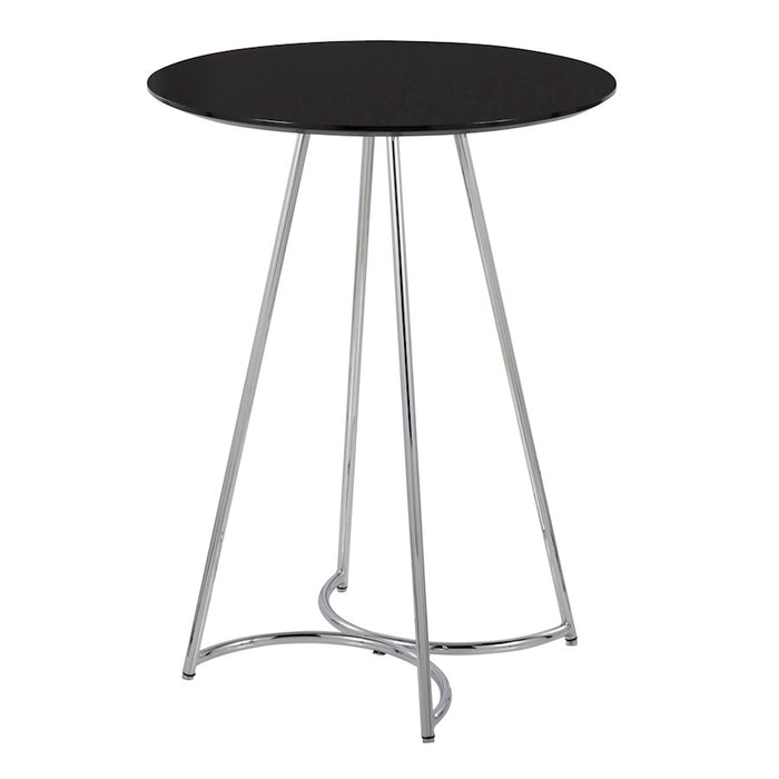 LumiSource Cece Canary Counter Table, Chrome/Black