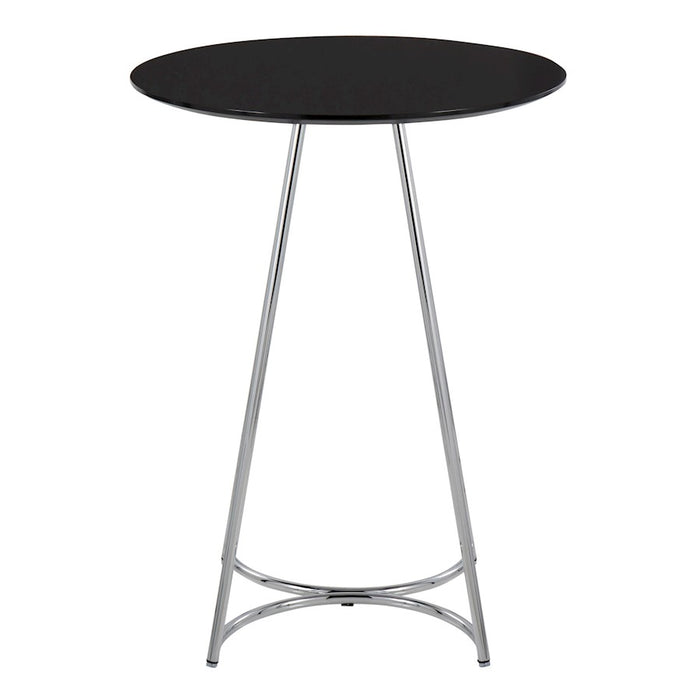LumiSource Cece Canary Counter Table, Chrome/Black