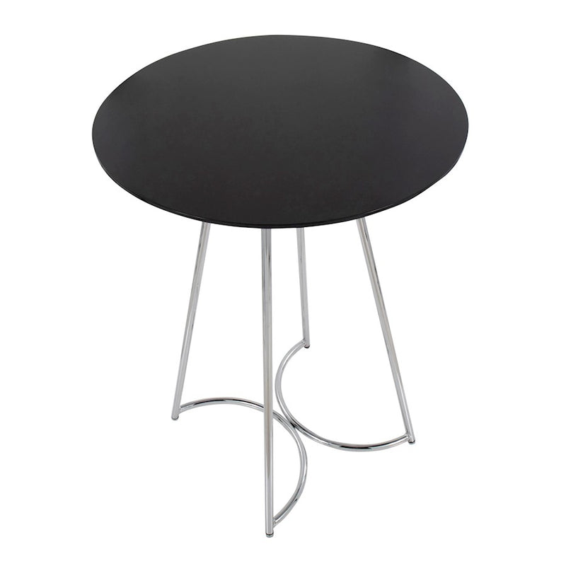 LumiSource Cece Canary Counter Table, Chrome/Black