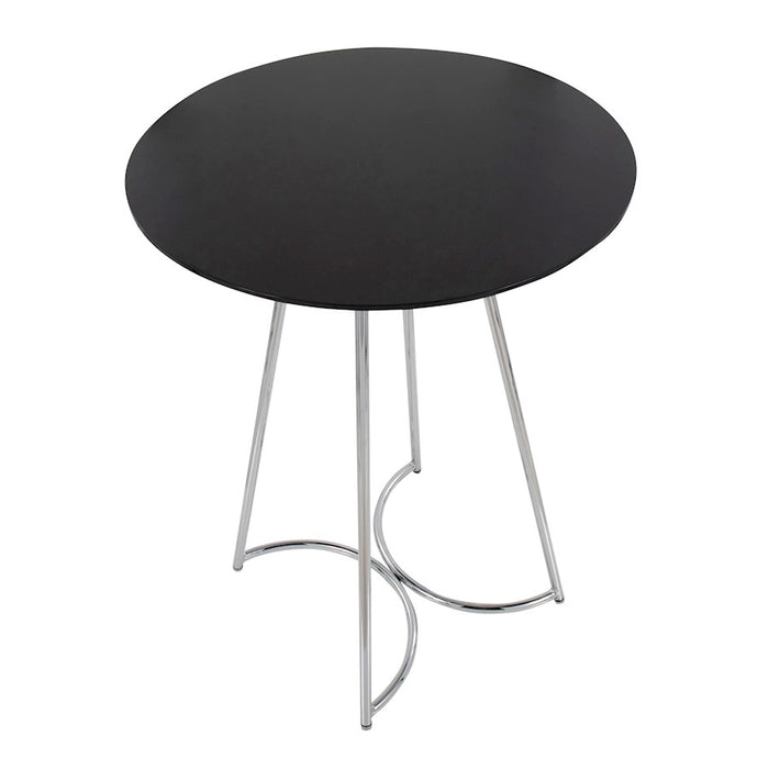 LumiSource Cece Canary Counter Table, Chrome/Black