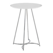 LumiSource Cece Canary Counter Table, Chrome/White - T36-CECECNRY2CHRMW