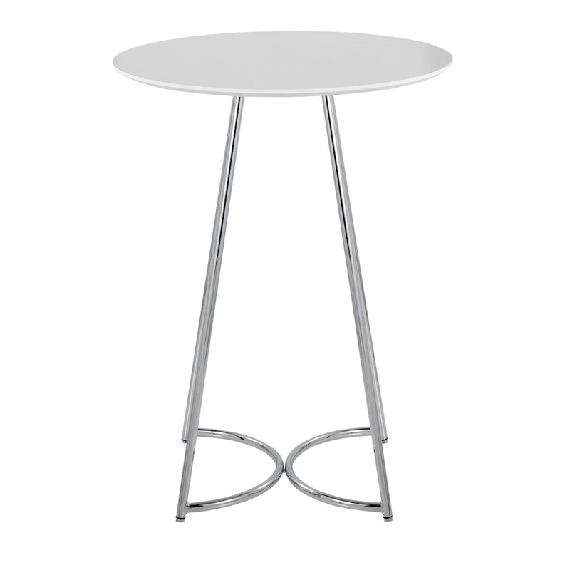 LumiSource Cece Canary Counter Table, Chrome/White