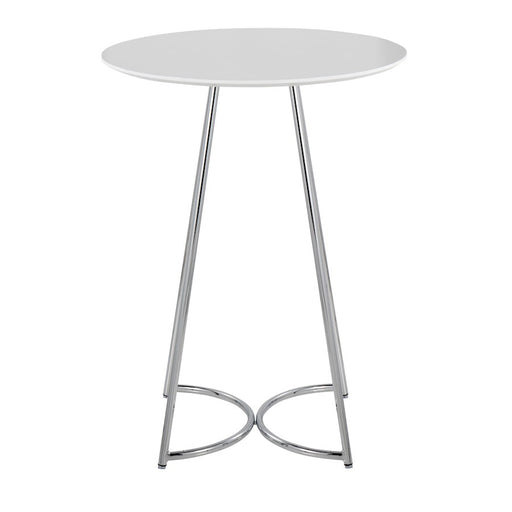 LumiSource Cece Canary Counter Table, Chrome/White