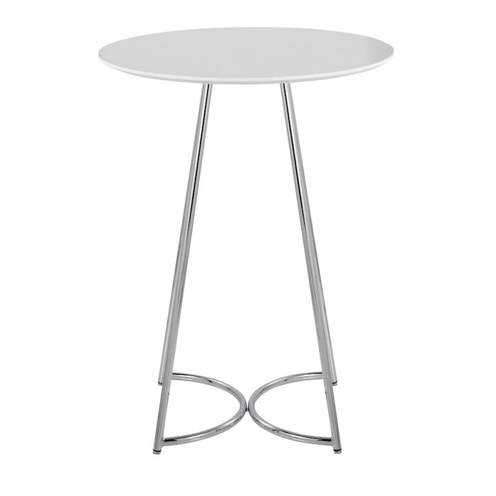 LumiSource Cece Canary Counter Table, Chrome/White