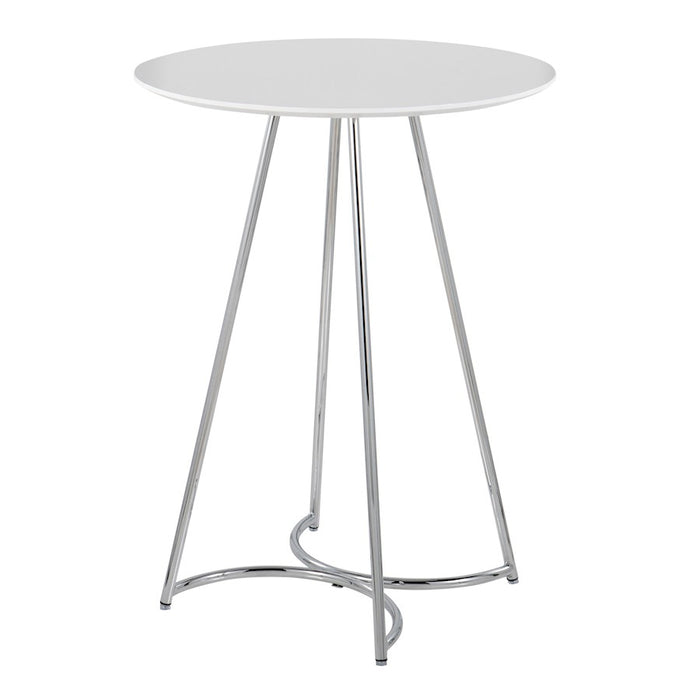 LumiSource Cece Canary Counter Table, Chrome/White