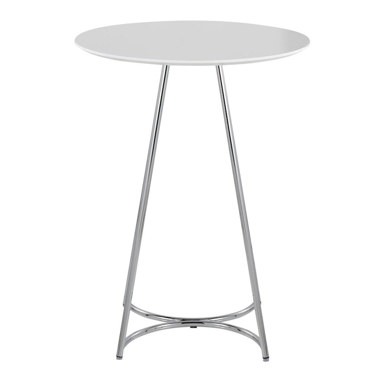 LumiSource Cece Canary Counter Table, Chrome/White