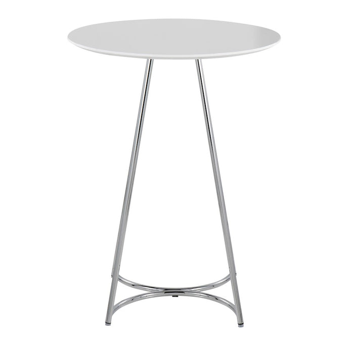 LumiSource Cece Canary Counter Table, Chrome/White