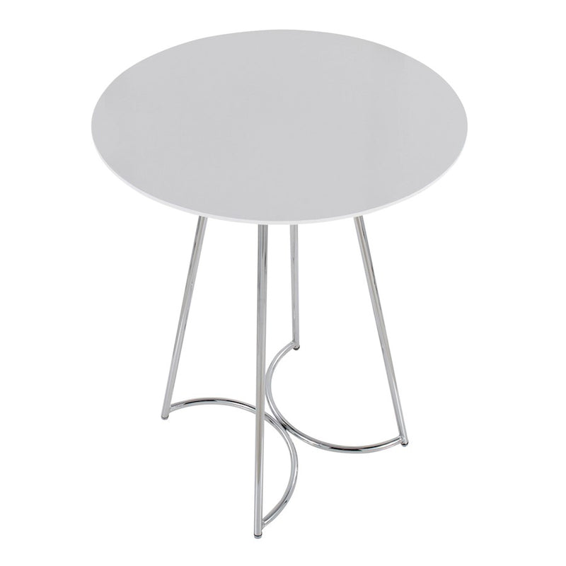 LumiSource Cece Canary Counter Table, Chrome/White
