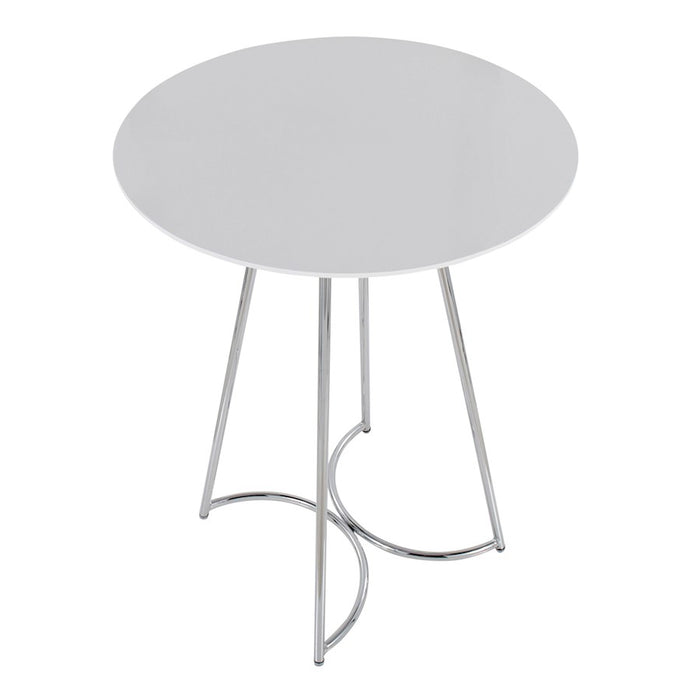 LumiSource Cece Canary Counter Table, Chrome/White